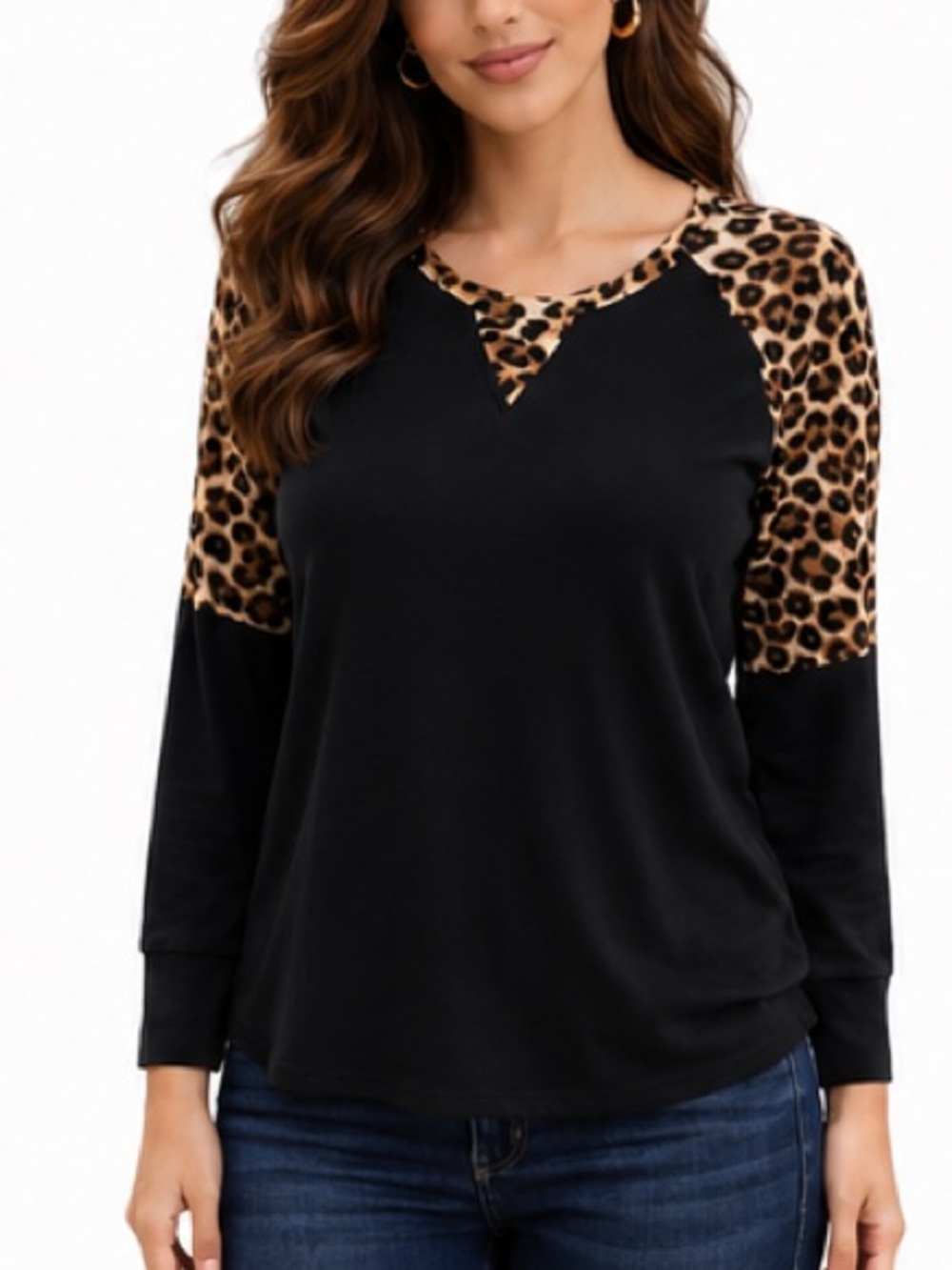 Black and Tan Graphic 3/4 Sleeve Hoodie